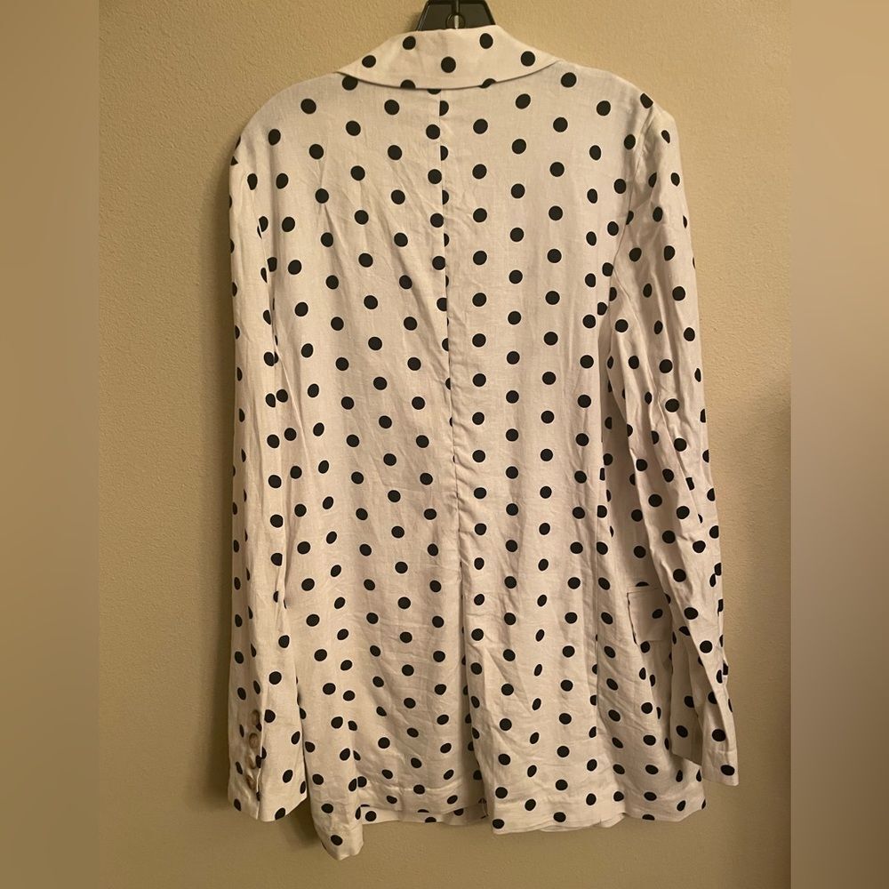 GB Blazer polka dot jacket NWT XL white with black - Picture 5 of 7